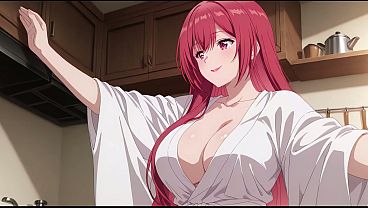 Anak Tiri Pulang Lebih Awal, Lihat Istri Bokap Masak Pake Robe Mungil, Bikin Greget. Kureha Enomoto Cosplay Hentai (ai-generated)